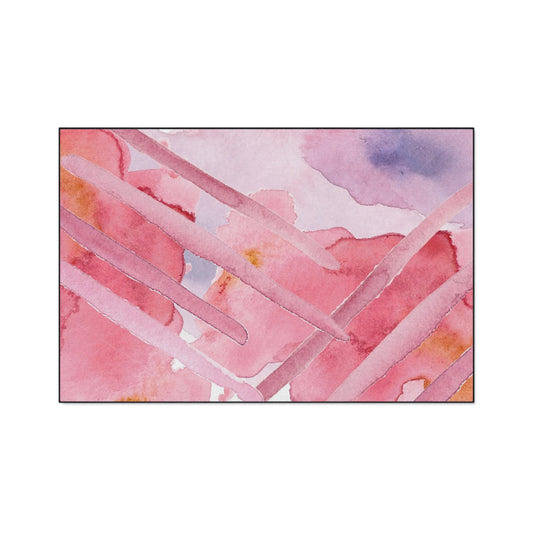 Pink Watercolor Abstract Heavy-Duty Floor Mat — Slip-Resistant Entry & Kitchen Rug