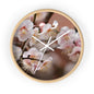 Elegant Floral Wall Clock, Spring Decor, Home Office Accessory