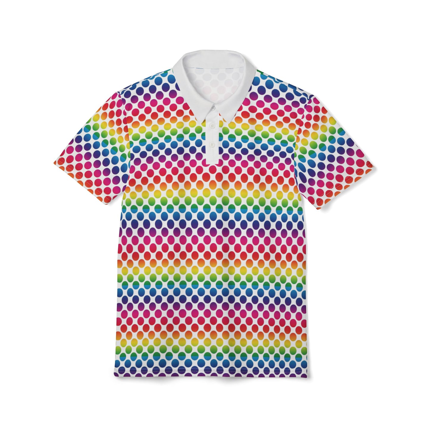 Colorful Rainbow Dot Unisex Polo Shirt, Casual Wear, Summer Fashion, Pride Outfit, Gift for Him/Her