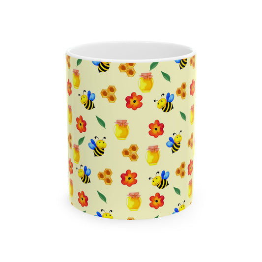 Bee Themed Ceramic Mug - Cute Honey Bee Design, Perfect Gift for Bee Lovers