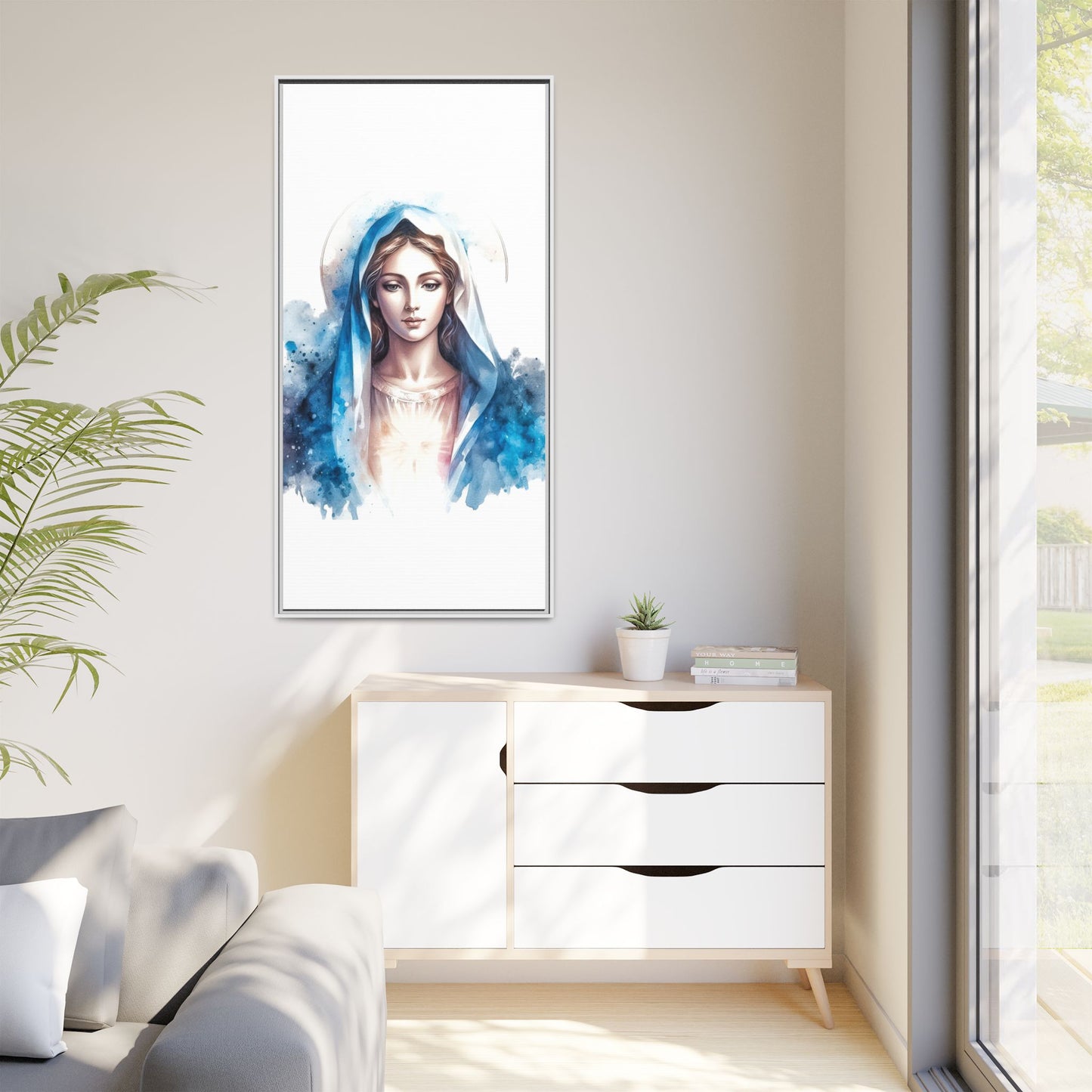 Framed Canvas Art Print, Spiritual Decor, Religious Artwork, Wall Decor, Gift for Faith, Elegant Home Decoration