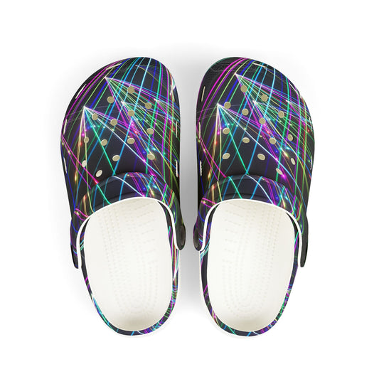 Vibrant Kid's EVA Foam Clogs, Colorful Slip-On Shoes for Fun Adventures, Neon Light Design, Ideal for Summer, Festivals, and Everyday Play