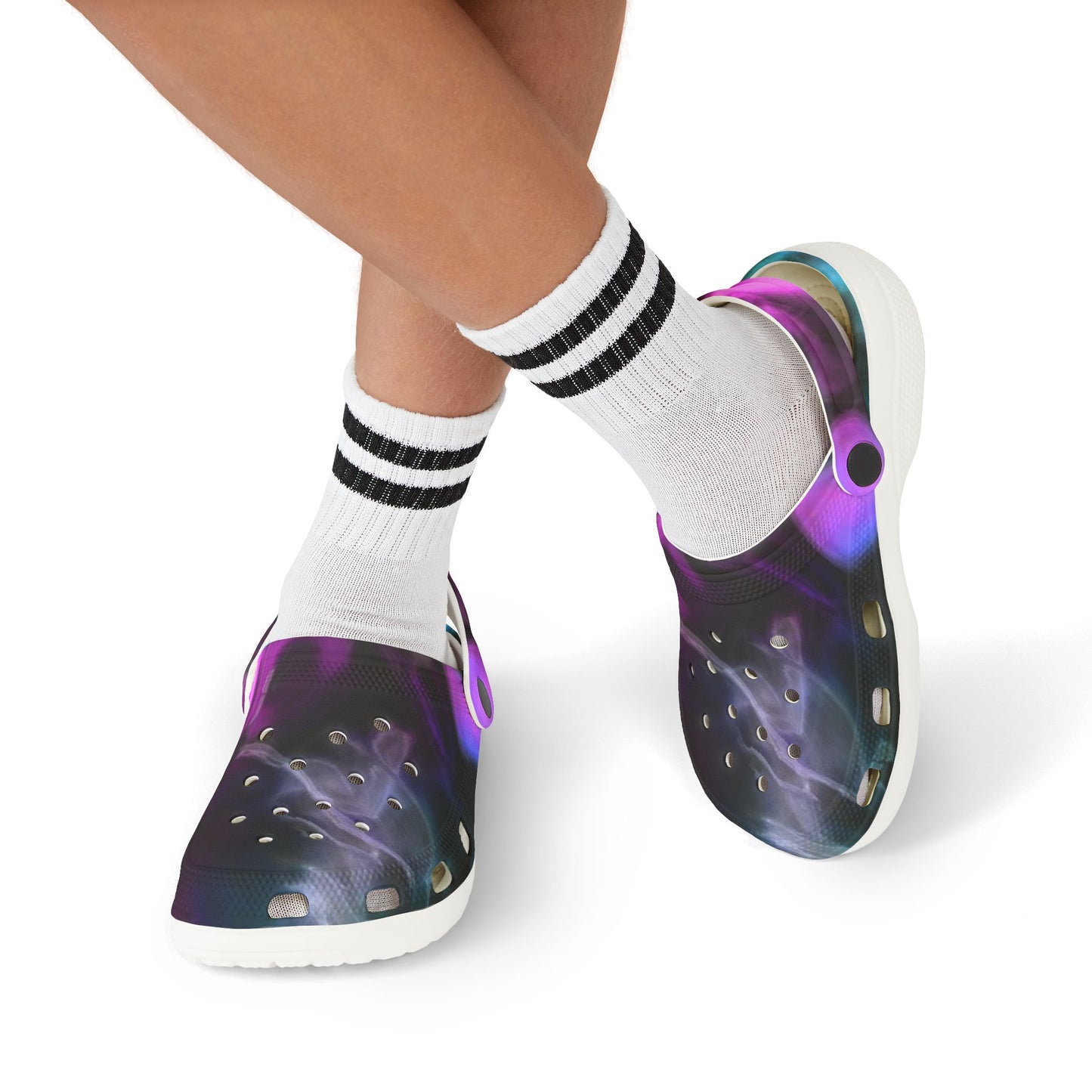Kids Galaxy Foam Clogs — Purple Nebula EVA Slip-On Sandals