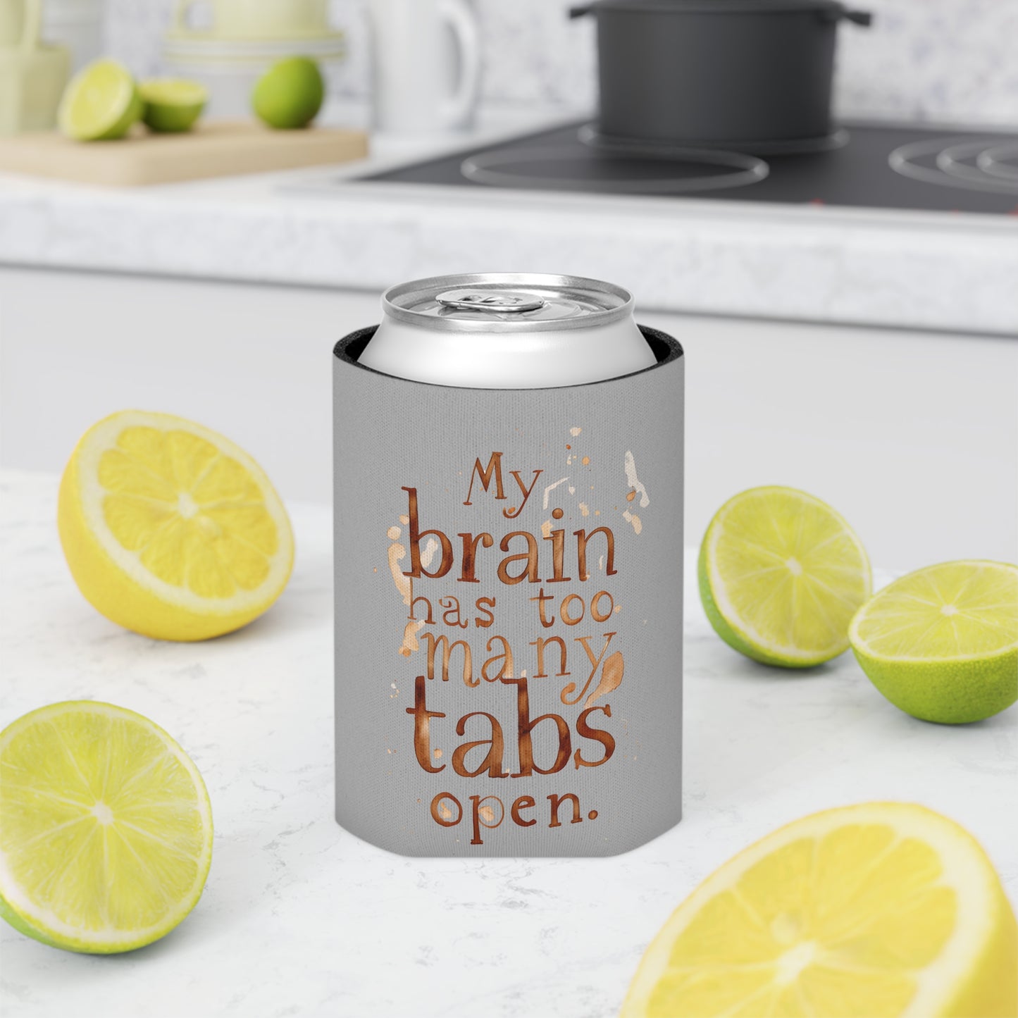 Brainy Can Cooler - Quirky Drink Sleeve, Funny Gift for Friends, Birthday, Party, Summer BBQ, Conversation Starter