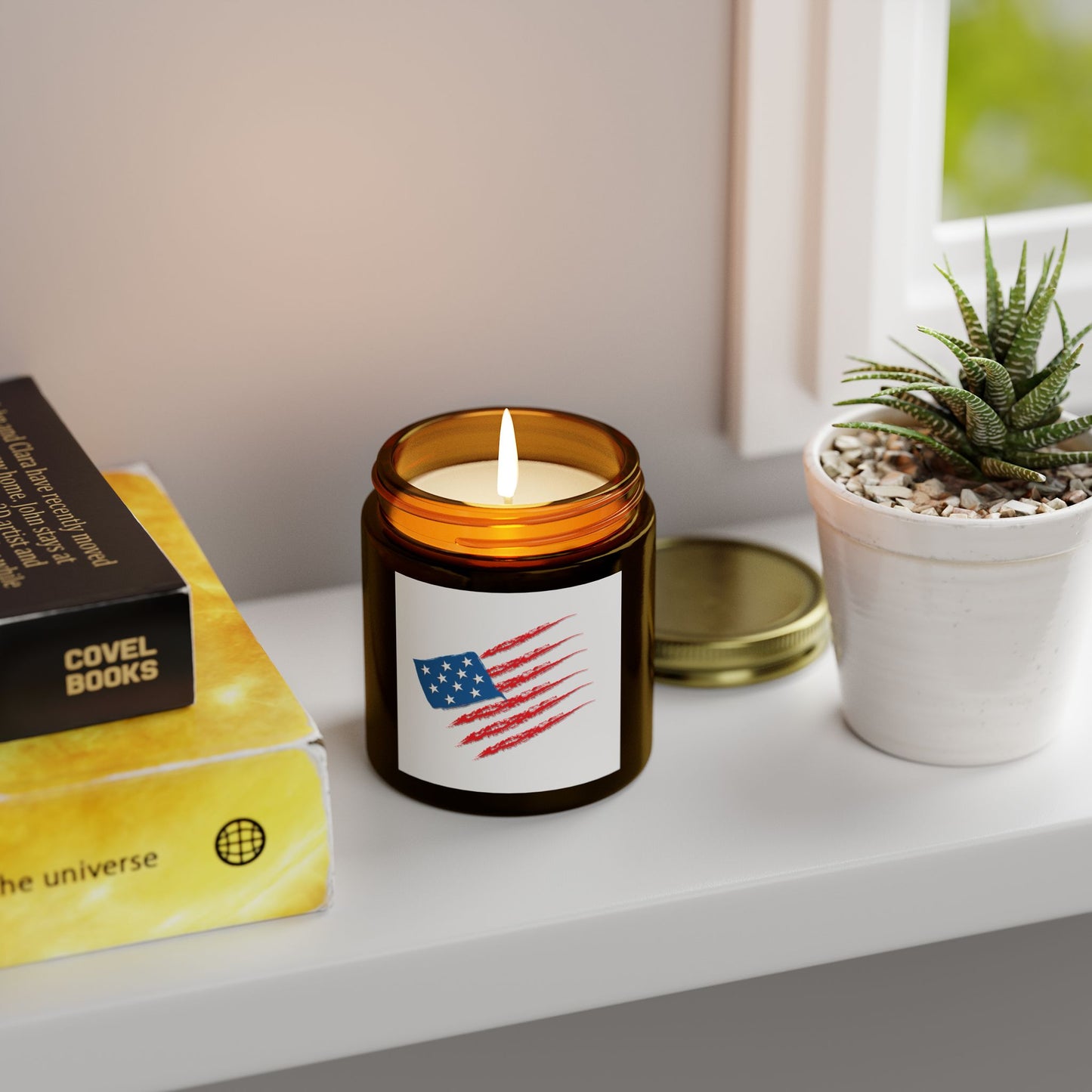 Patriotic Scented Candle, American Flag Decor, Home Fragrance Gift, July 4th Candle, Cozy Atmosphere, Relaxing Decor, USA Themes
