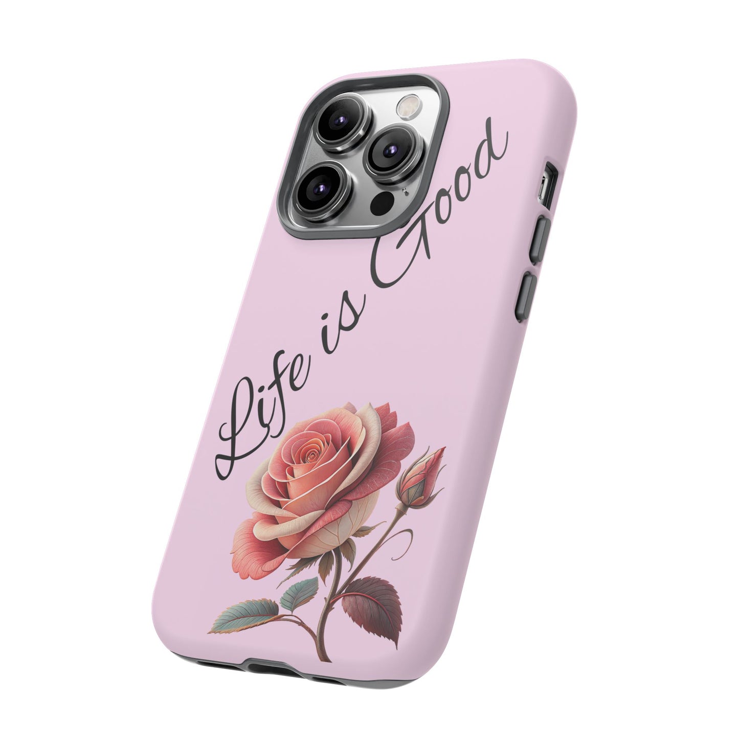 Roses & Positivity Phone Case - Floral Design, Life is Good, Tough Cases for Everyday Wear, Gift for Friends, Mother's Day, Spring [...]