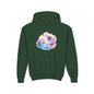 Kids' Cozy Rainbow Kitten Hoodie — Cute Sleeping Cat Youth Sweatshirt
