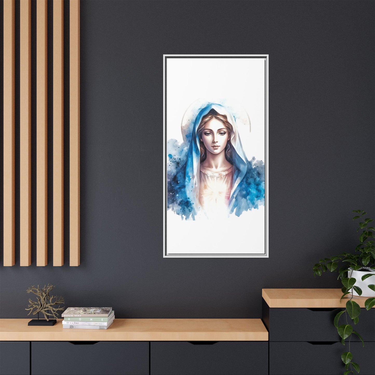 Framed Canvas Art Print, Spiritual Decor, Religious Artwork, Wall Decor, Gift for Faith, Elegant Home Decoration