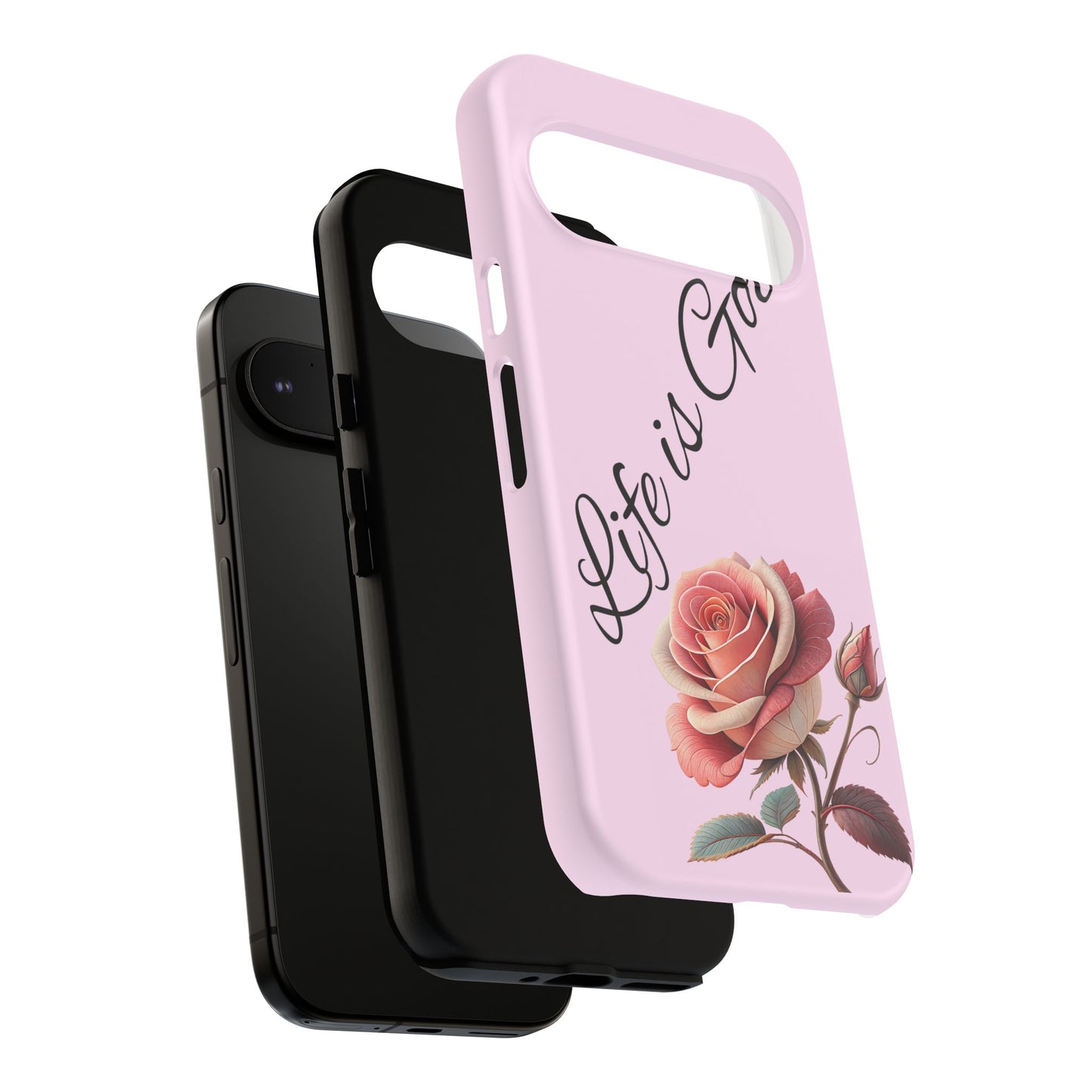 Roses & Positivity Phone Case - Floral Design, Life is Good, Tough Cases for Everyday Wear, Gift for Friends, Mother's Day, Spring [...]