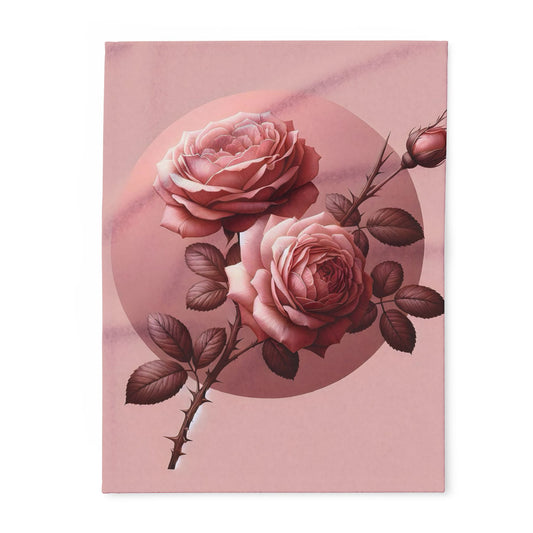 Rose Petal Arctic Fleece Blanket, Cozy Throw Blanket, Floral Home Decor, Gift for Her, Wedding Present, Winter Warmth