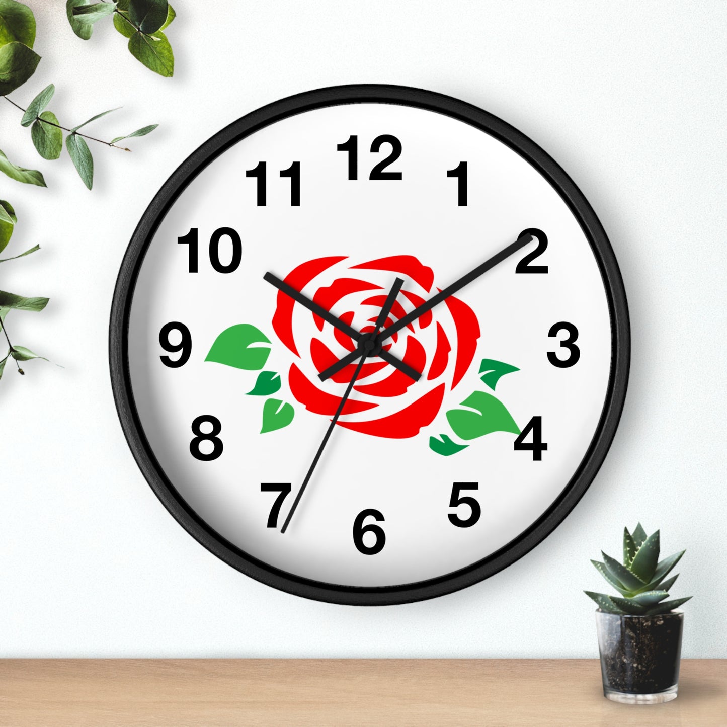Rose Floral Wall Clock | Elegant Home Décor, Gift for Flower Lovers, Timeless Design, Spring Decor, Birthday Gift
