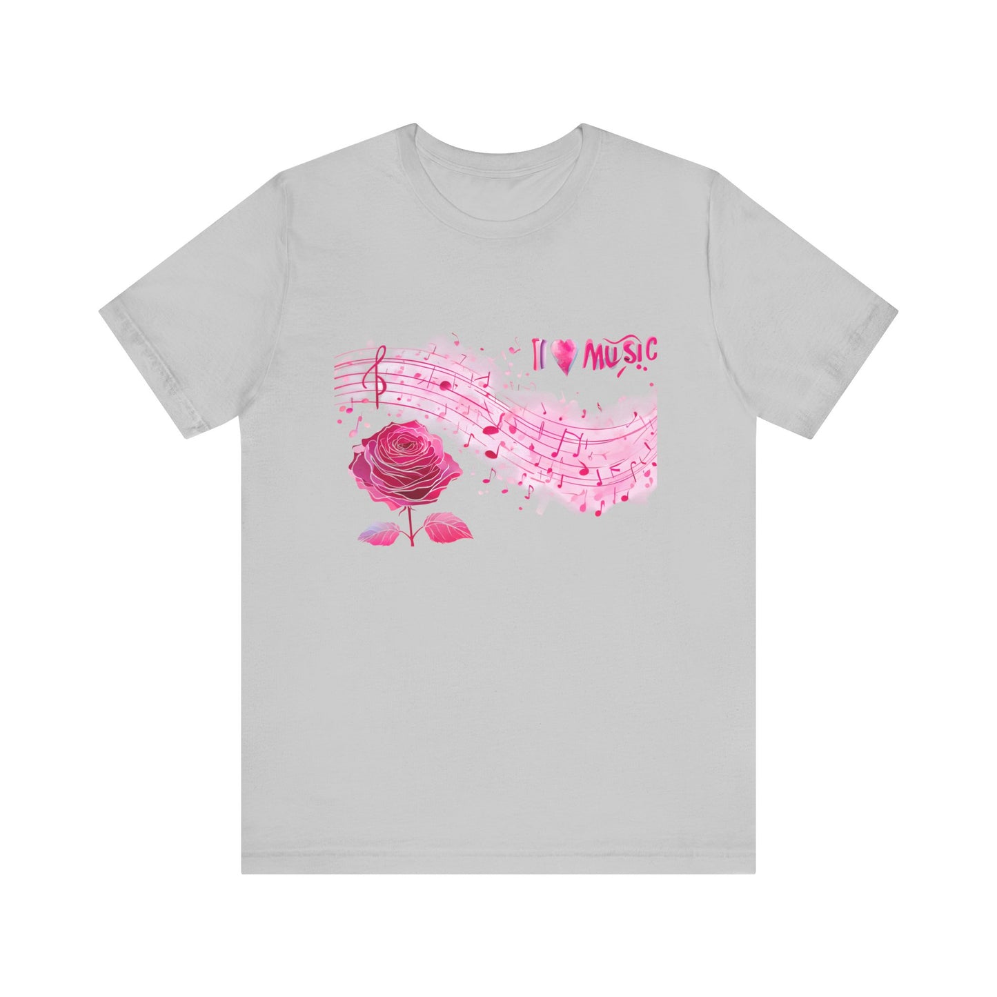 I Love Music Tee, Music Lover Shirt, Floral Music Notes Top