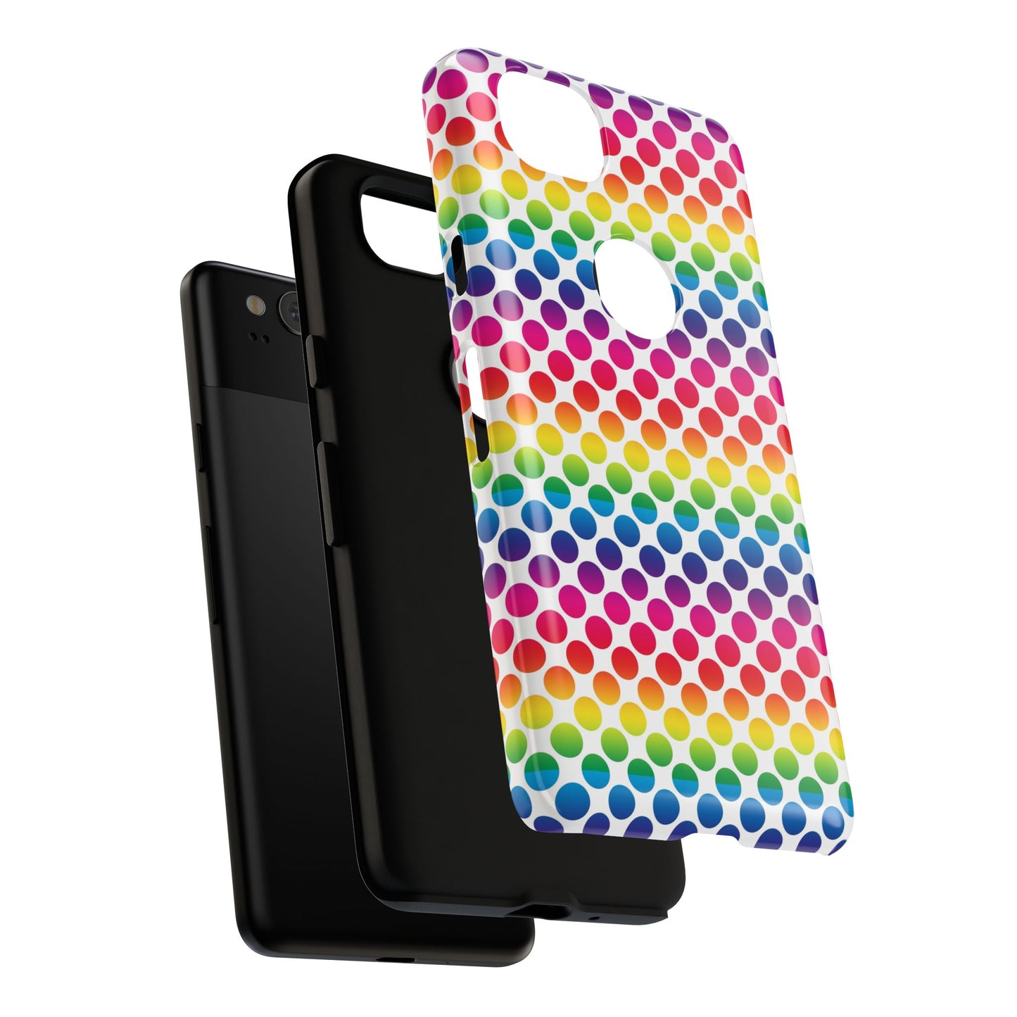 Rainbow Dot Phone Case, Colorful Phone Cover, Fun Phone Accessory, Gift for Friends, Trendy Mobile Case
