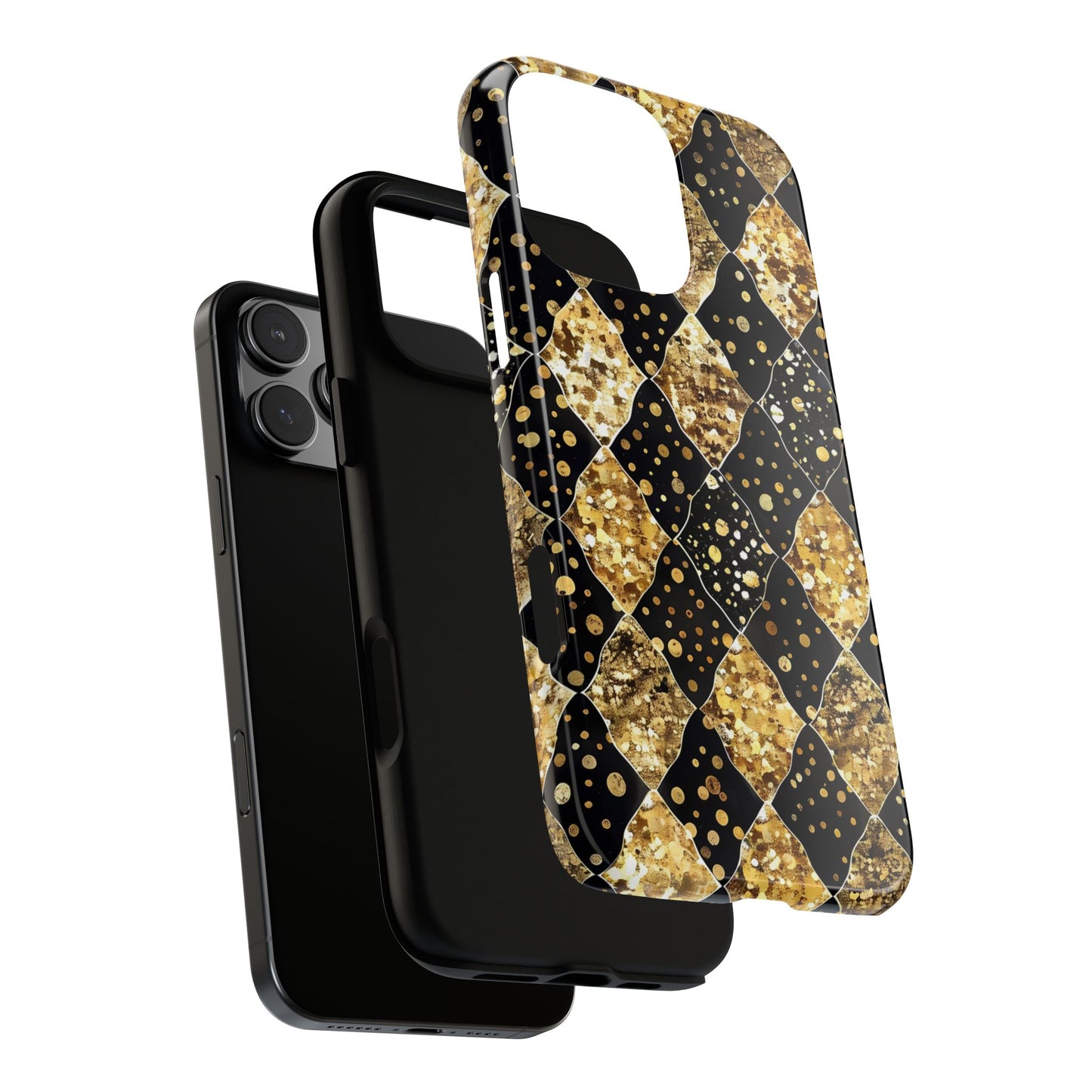 Elegant Gold & Black Phone Case for Tough Protection