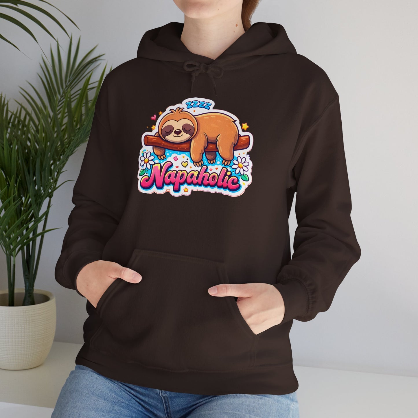 Napaholic Sloth Hoodie — Cute Sleepy Sloth Graphic Sweatshirt