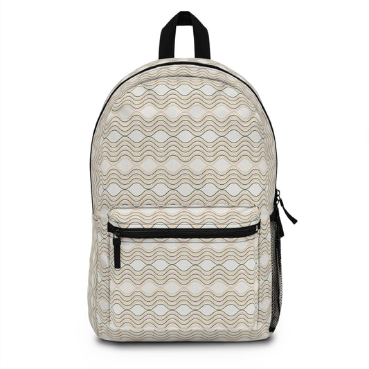 Stylish Wave Pattern Backpack for School, Travel, Gym, Eco-Friendly, Trendy Student Accessory