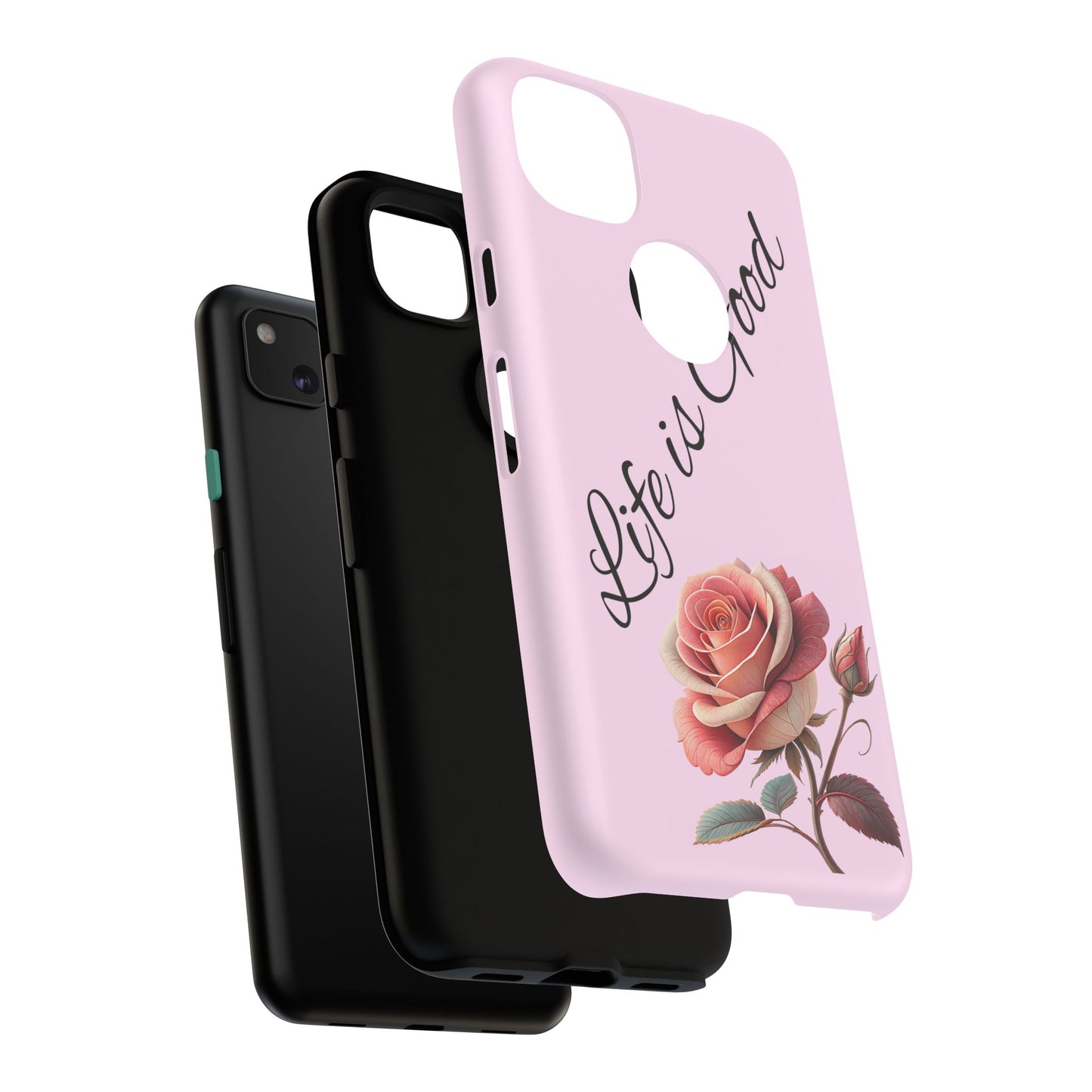 Roses & Positivity Phone Case - Floral Design, Life is Good, Tough Cases for Everyday Wear, Gift for Friends, Mother's Day, Spring [...]