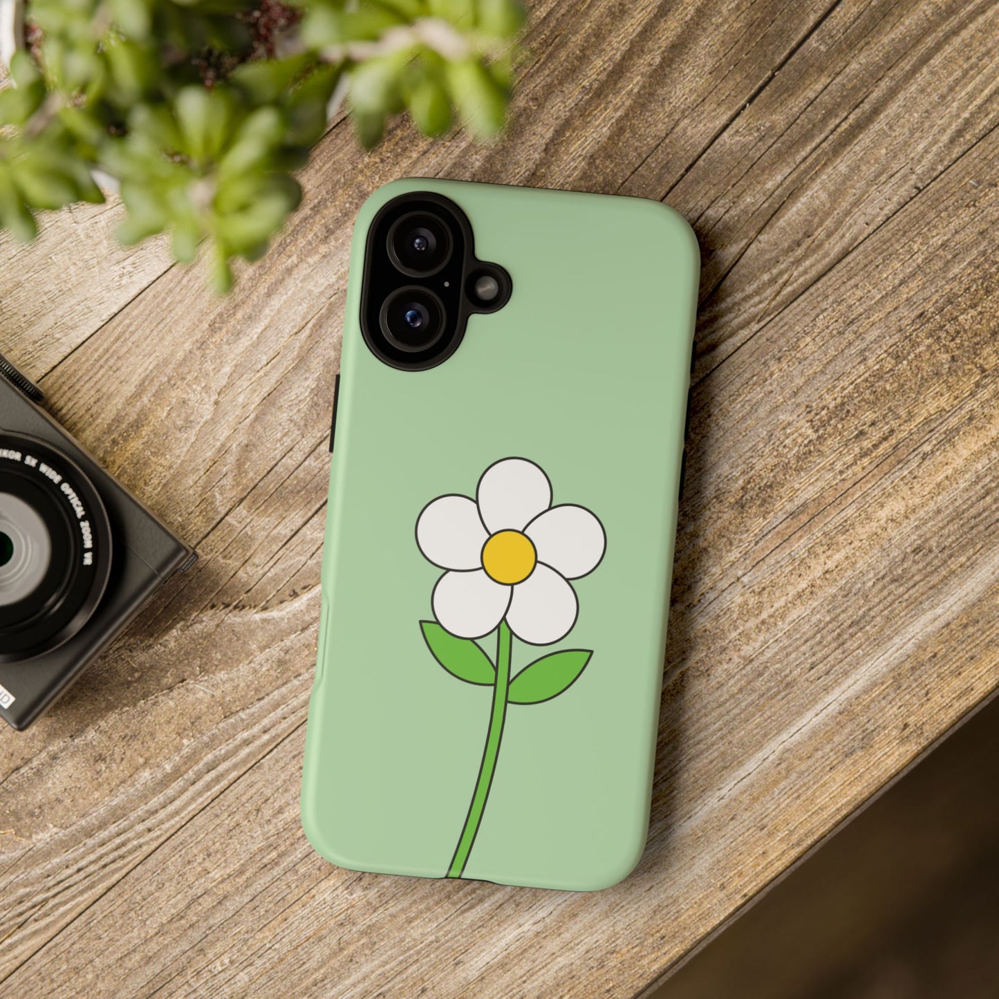 Floral Phone Case - Tough Cases for Nature Lovers, Cute Green Flower Design, iPhone Cover, Gift for Her, Spring Accessories