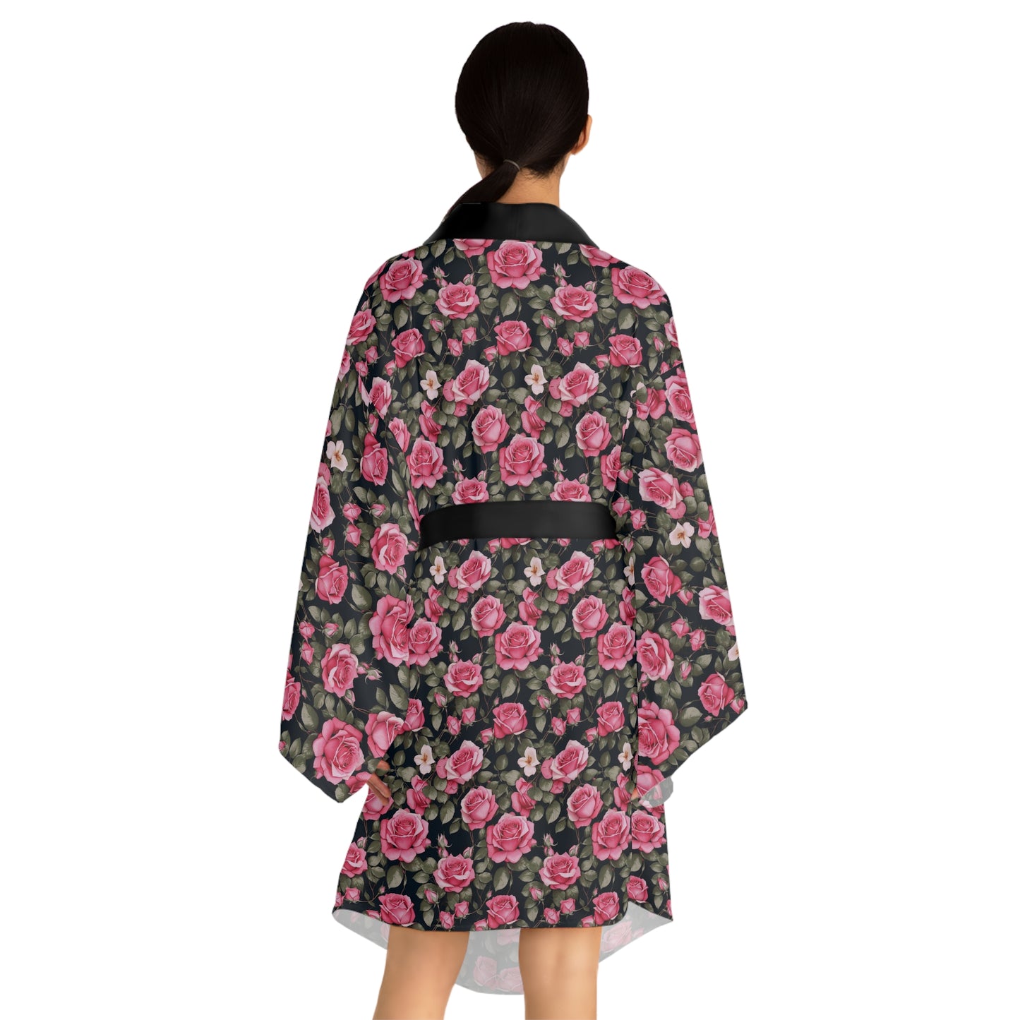 Floral Long Sleeve Kimono Robe, Bohemian Loungewear, Women's Gift, Summer Style, Home Relaxation, Fashion Statement, Vintage Aesthetic