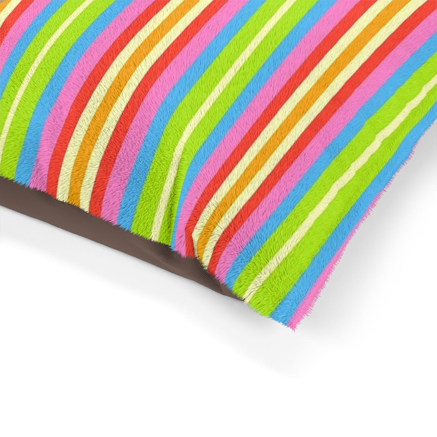 Colorful Striped Pet Bed with Personalized Letter, Dog Bed, Cat Bed, Cozy Pet Cushion, Fun Pet Accessory, Bright Pet Bedding