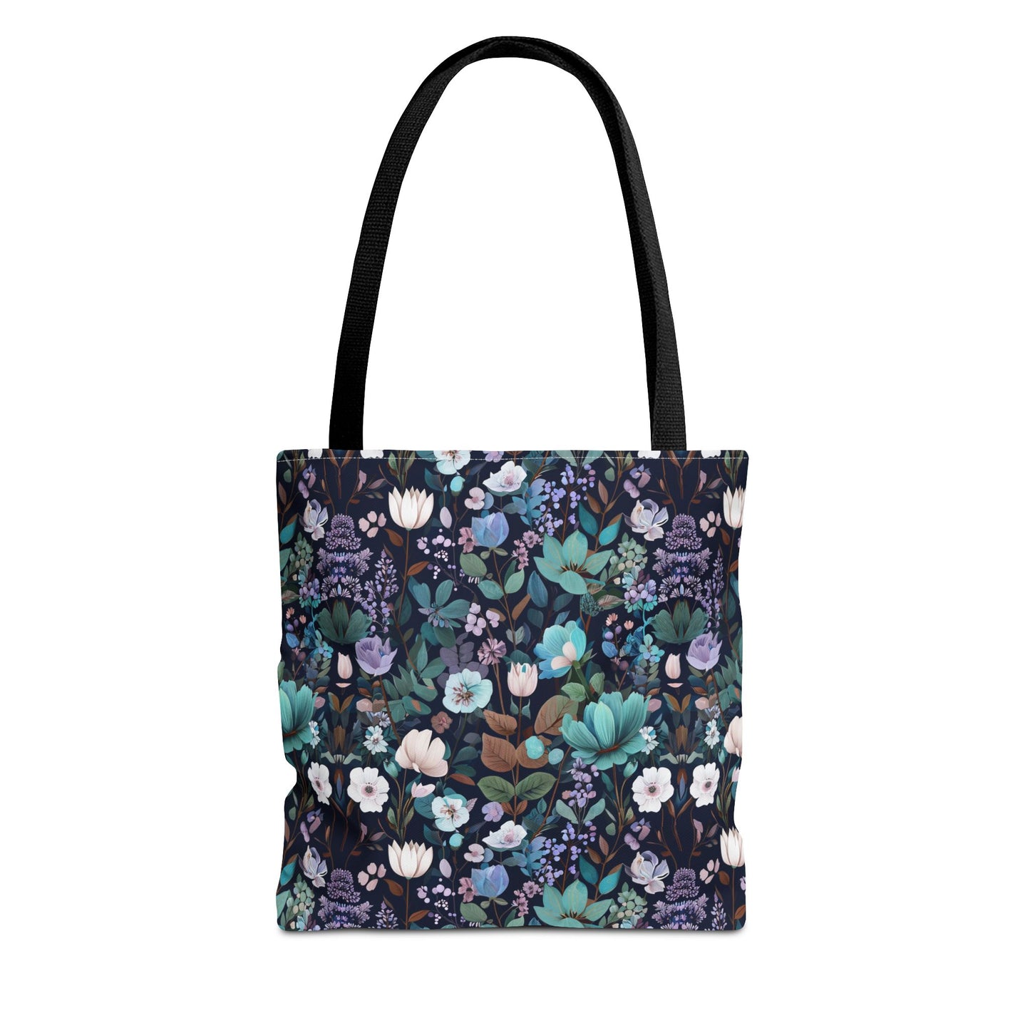 Floral Nightfall Tote Bag — Dark Botanical All-Over Print