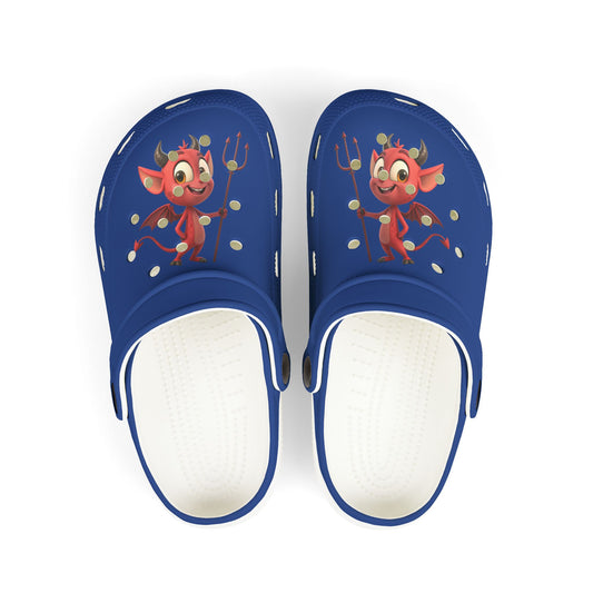 Kid's Fun Demon Clogs, Playful Footwear for Kids, Comfy Summer Shoes, Cute Outdoor Slip-Ons, Halloween Costumes