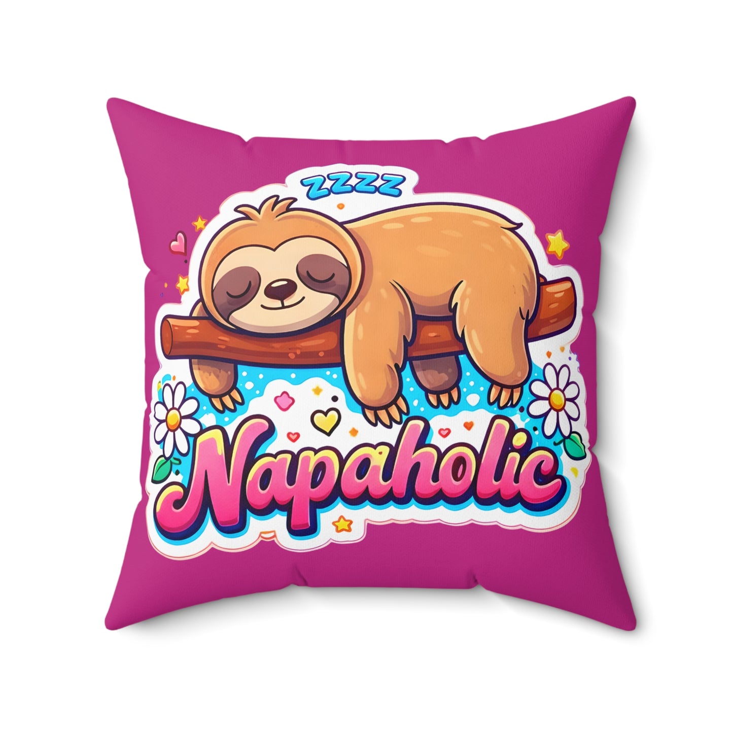 Napaholic Sloth Accent Pillow – Cute Sleeping Sloth Decorative Throw Pillow