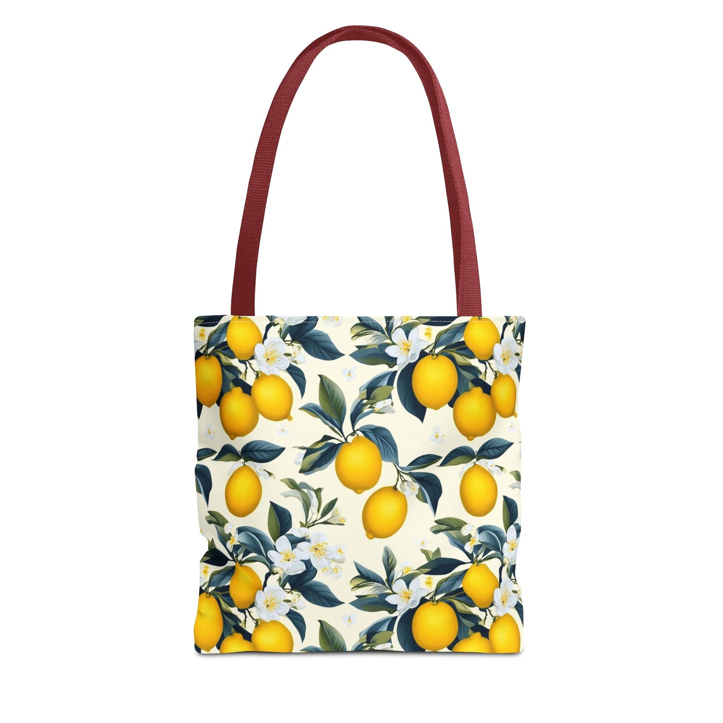 Lemon Blossom All-Over Print Tote Bag — Citrus Floral Market Bag