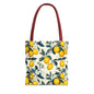 Lemon Blossom All-Over Print Tote Bag — Citrus Floral Market Bag