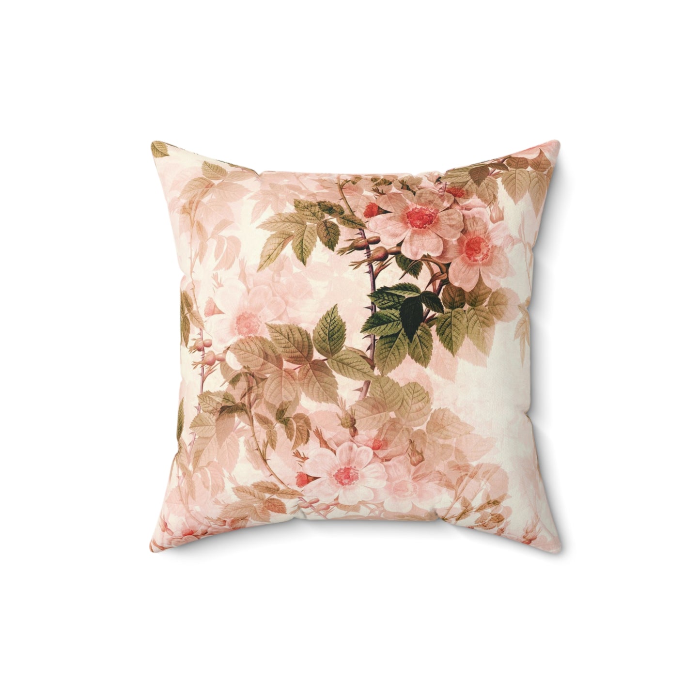 Floral Faux Suede Pillow, Decorative Cushion, Boho Home Decor, Throw Pillow for Living Room, Couch Pillow, Mother's Day Gift