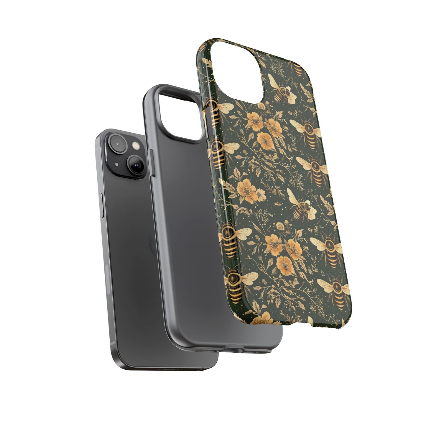 Nature-Inspired Phone Case, Tough Cases for Nature Lovers, Floral Bee Design, Eco-Friendly Gift, Summer Vibes, Trendy Phone Accessory,