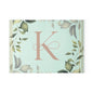 Monogram K Glass Cutting Board — Botanical Greenery Initial Kitchen Serving Board