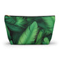 Tropical Leaf Accessory Pouch, Eco-Friendly Makeup Bag, Travel Organizer, Green Floral Pouch, Cute Gift for Nature Lovers