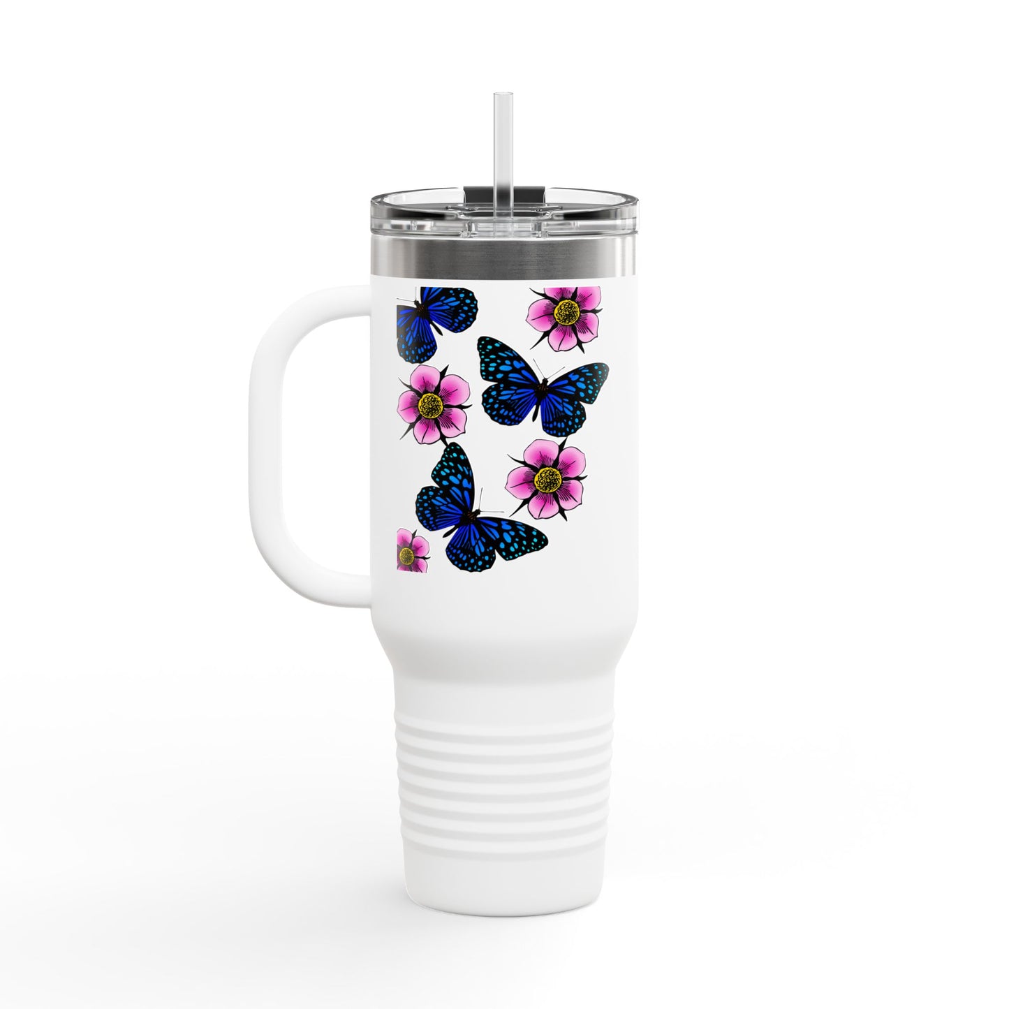 Floral Butterfly Insulated Travel Mug, 40oz - Perfect for Nature Lovers, On-the-Go Coffee, Outdoor Adventures, Birthday Gift, [...]