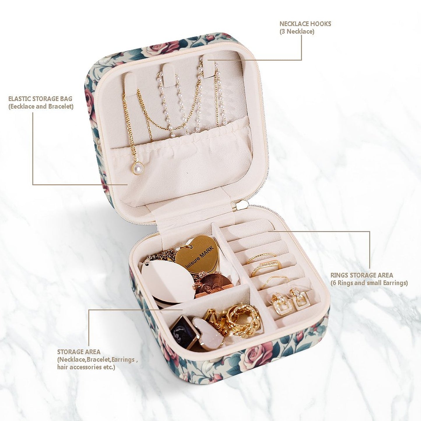 Box Organizer for Jewelry Roses
