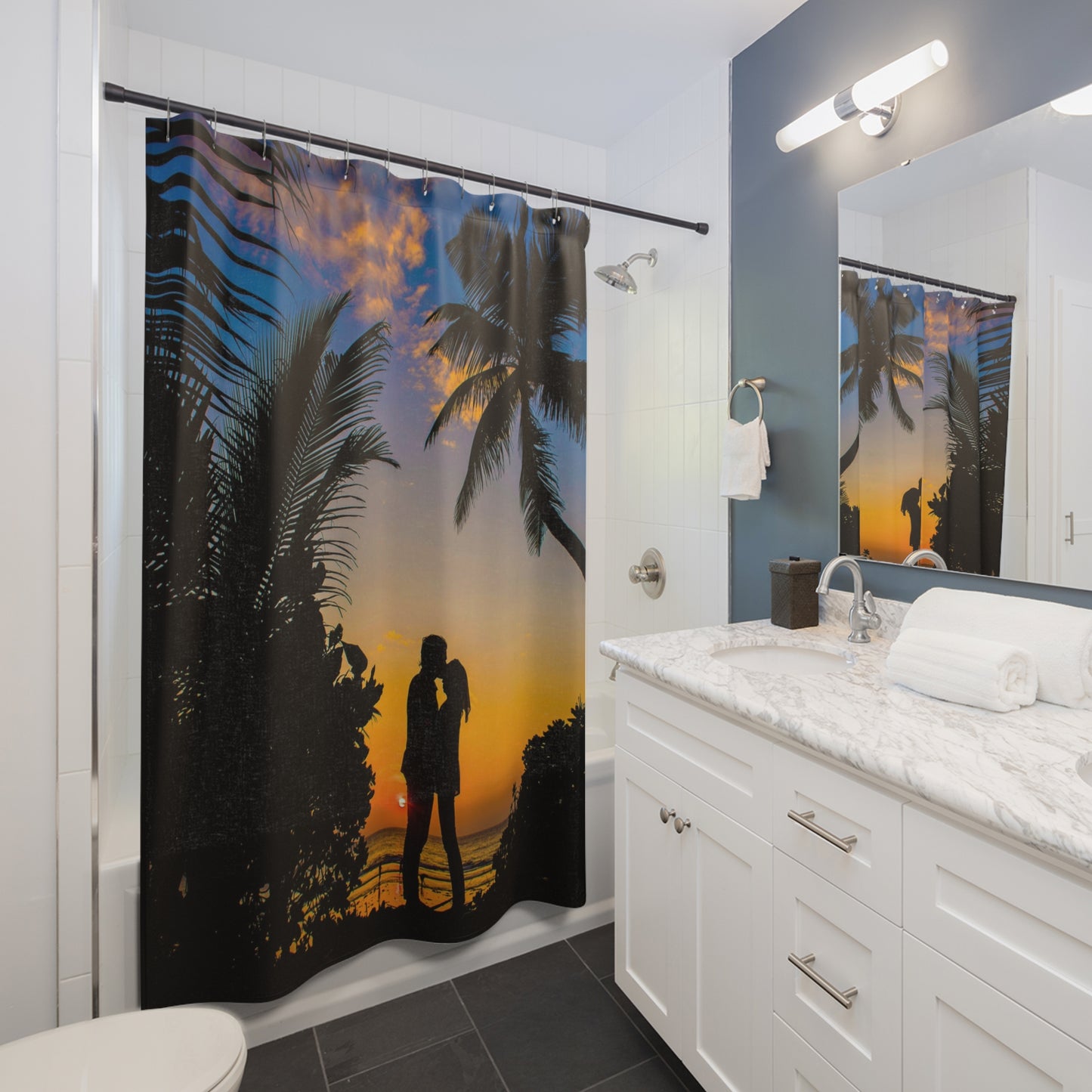 Tropical Sunset Shower Curtains
