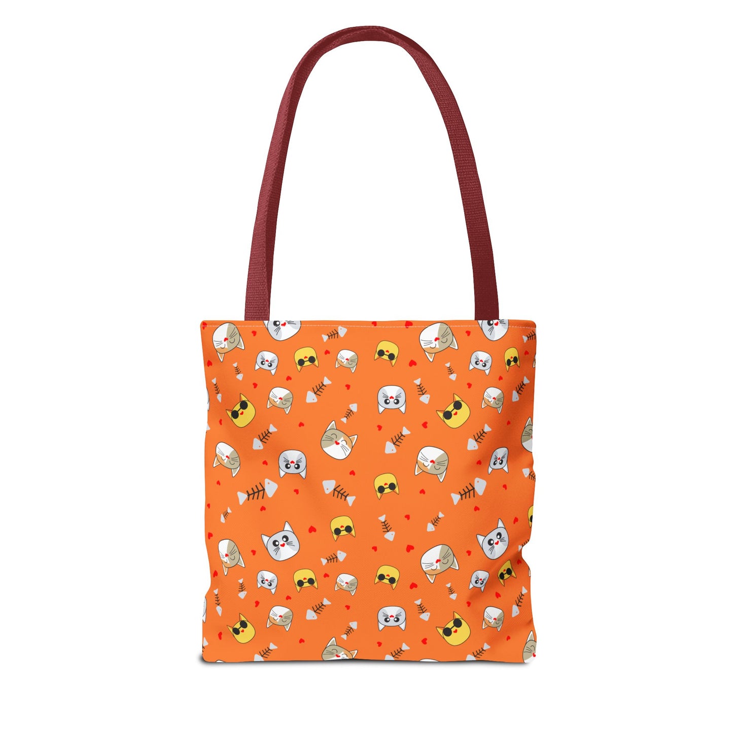 Cute Cat Pattern Tote Bag, Fun Shopping Bag, Gift for Cat Lovers, Halloween Decor, Reusable Everyday Tote