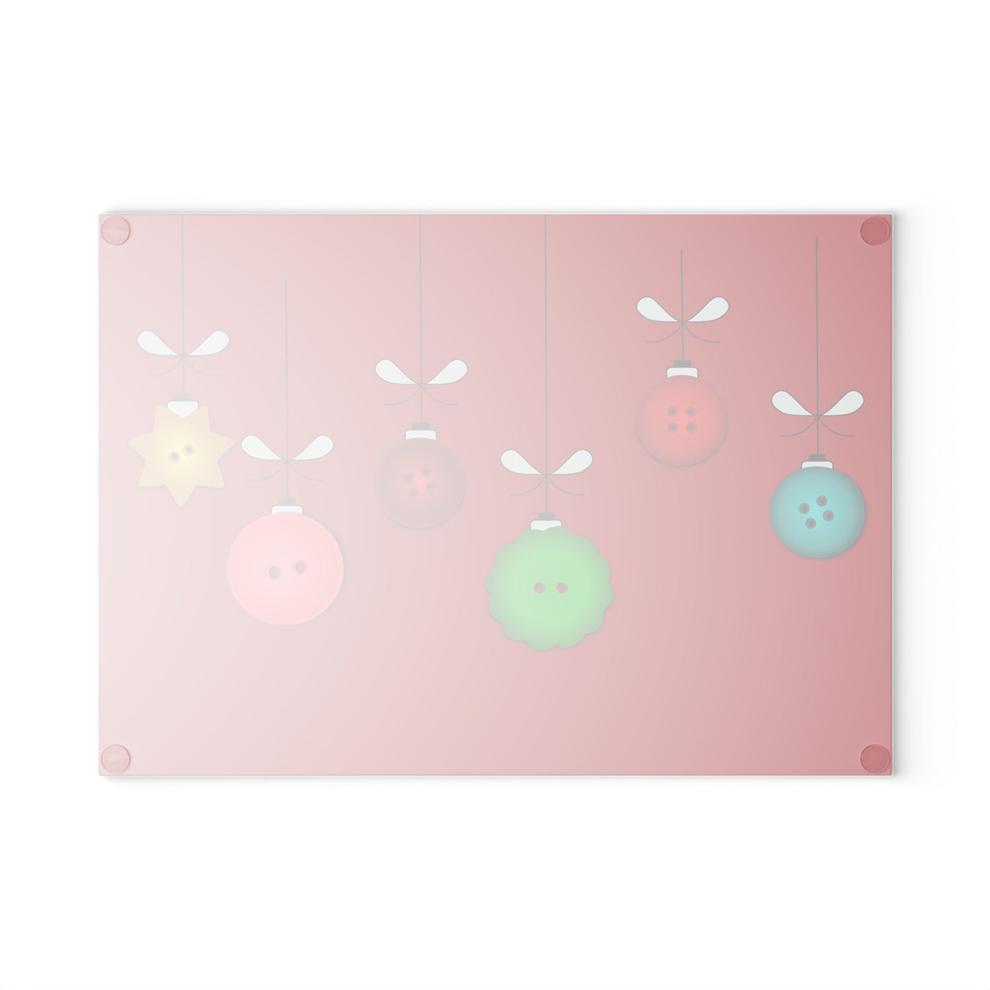 Festive Glass Cutting Board with Holiday Ornament Design, Kitchen Gift, Christmas Decor, Personalized Gift, Cooking Essentials