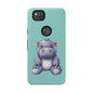 Cute Hippo Phone Case, Tough Phone Cover, Fun Animal Case, Gift for Kids, Cute Decor, Birthday Present