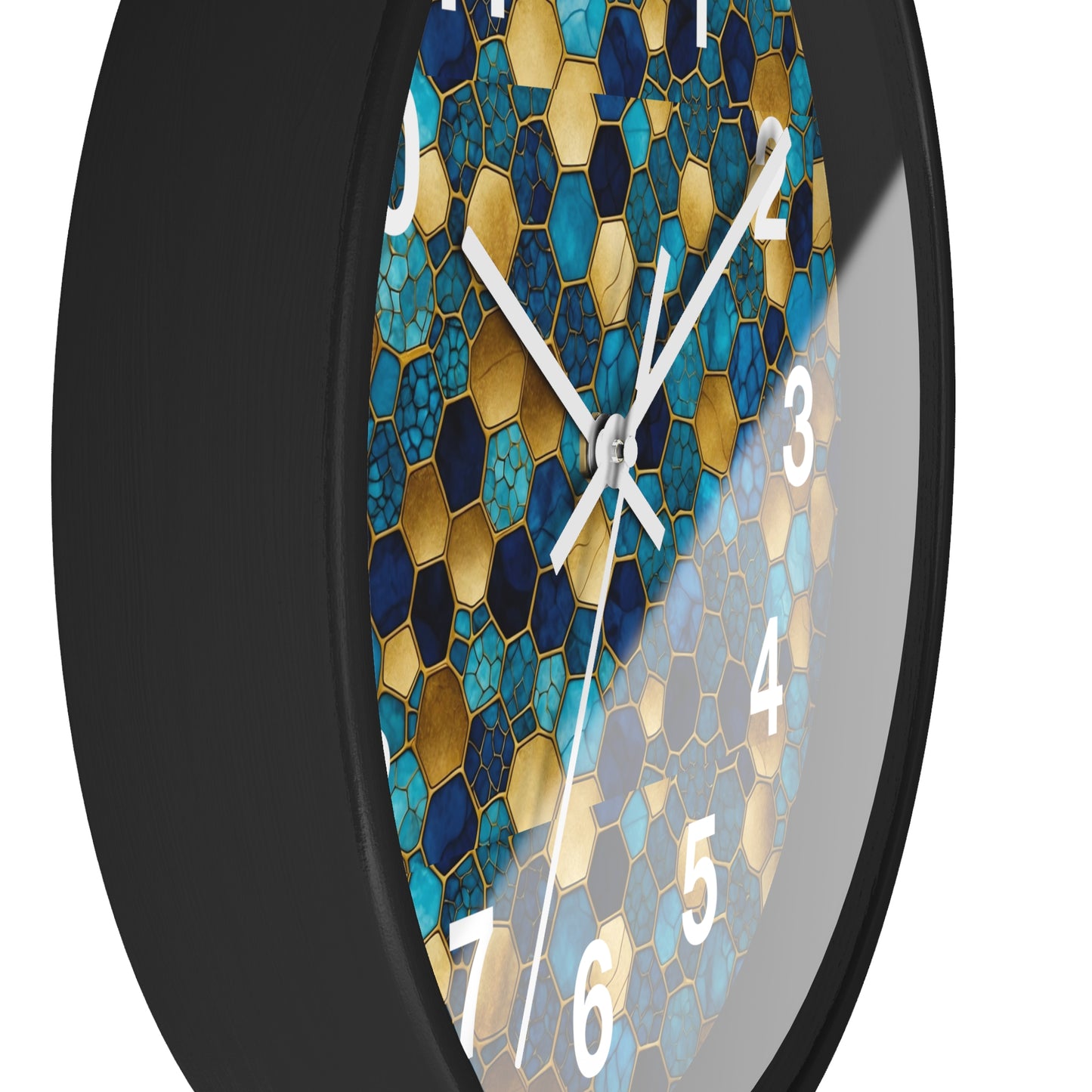 Honeycomb Mosaic Wall Clock - Home Decor, Unique Gift for Bee Lovers, Stylish Timepiece for Living Room, Kitchen or Office