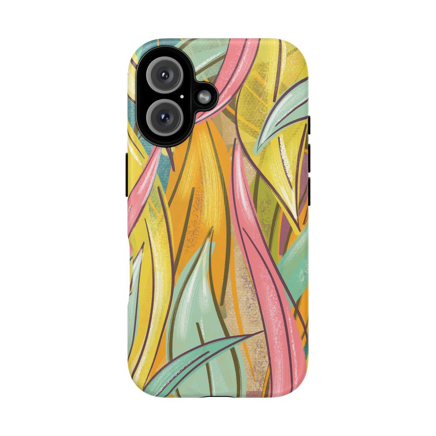 Vibrant Phone Case with Colorful Leaf Design, Tough Cases for Nature Lovers, Eco-Friendly Gift, Summer Vibes, Floral Phone Cover