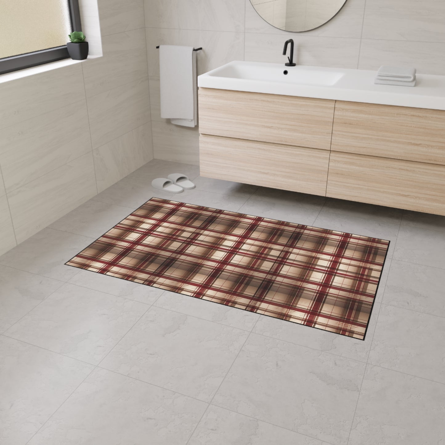 Plaid Floor Mat — Heavy-Duty Non-Slip Rug for Entryway, Kitchen & Mudroom