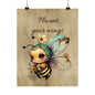 Whimsical Bee Poster Art - Flaunt Your Wings, Cute Bee Decor, Nursery Wall Art, Gift for Kids, Insect Lover's Gift