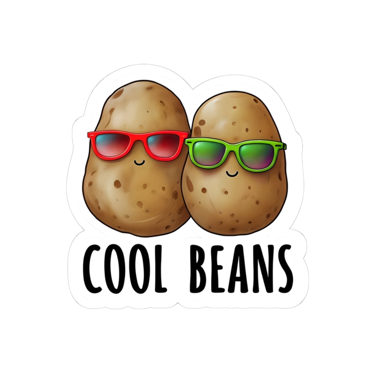 Cool Beans Potato Stickers, Funny Car Decals, Cute Laptop Stickers