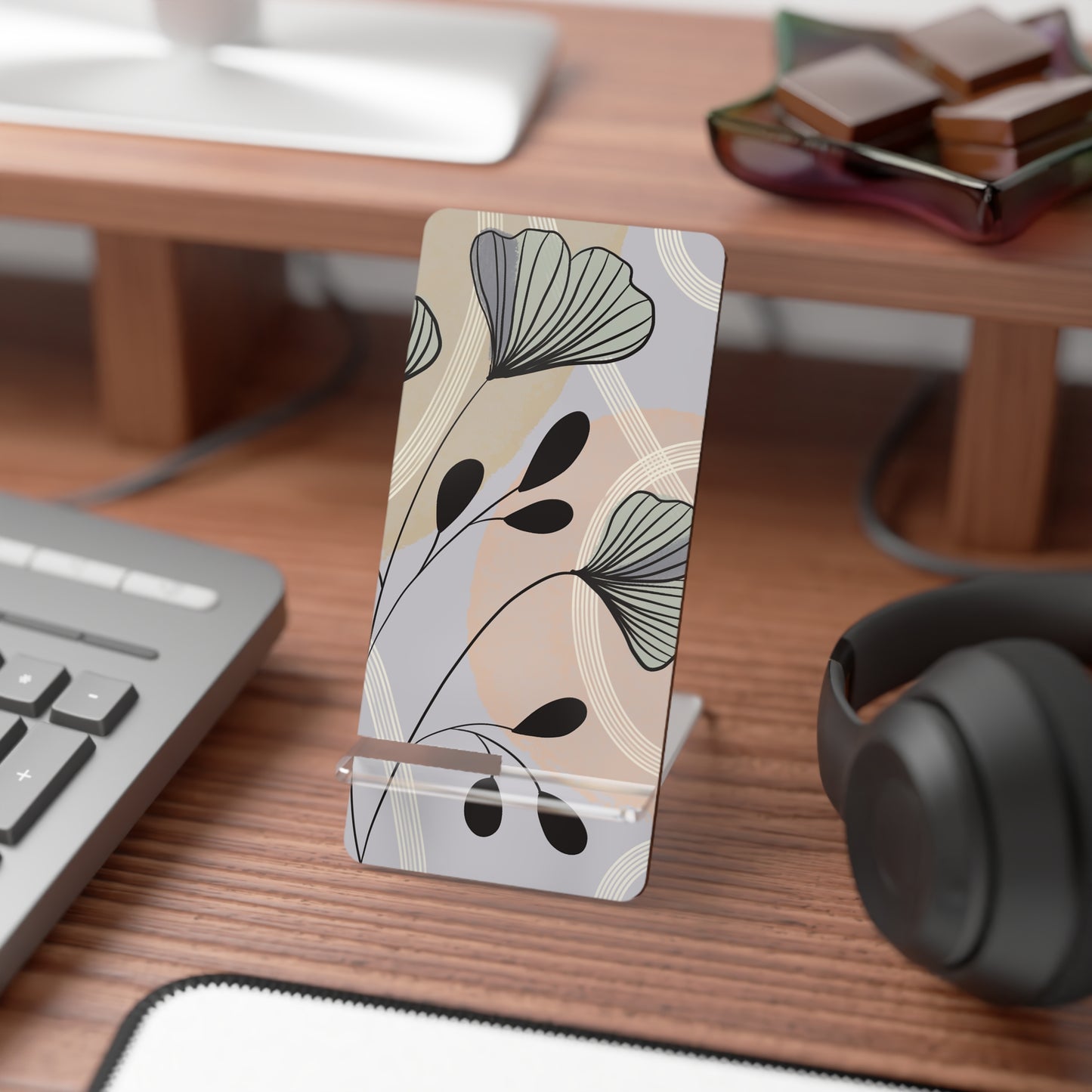 Chic Floral Mobile Display Stand - Smartphone Holder for Home, Desk, Gifts, Unique Décor, Phone Stand