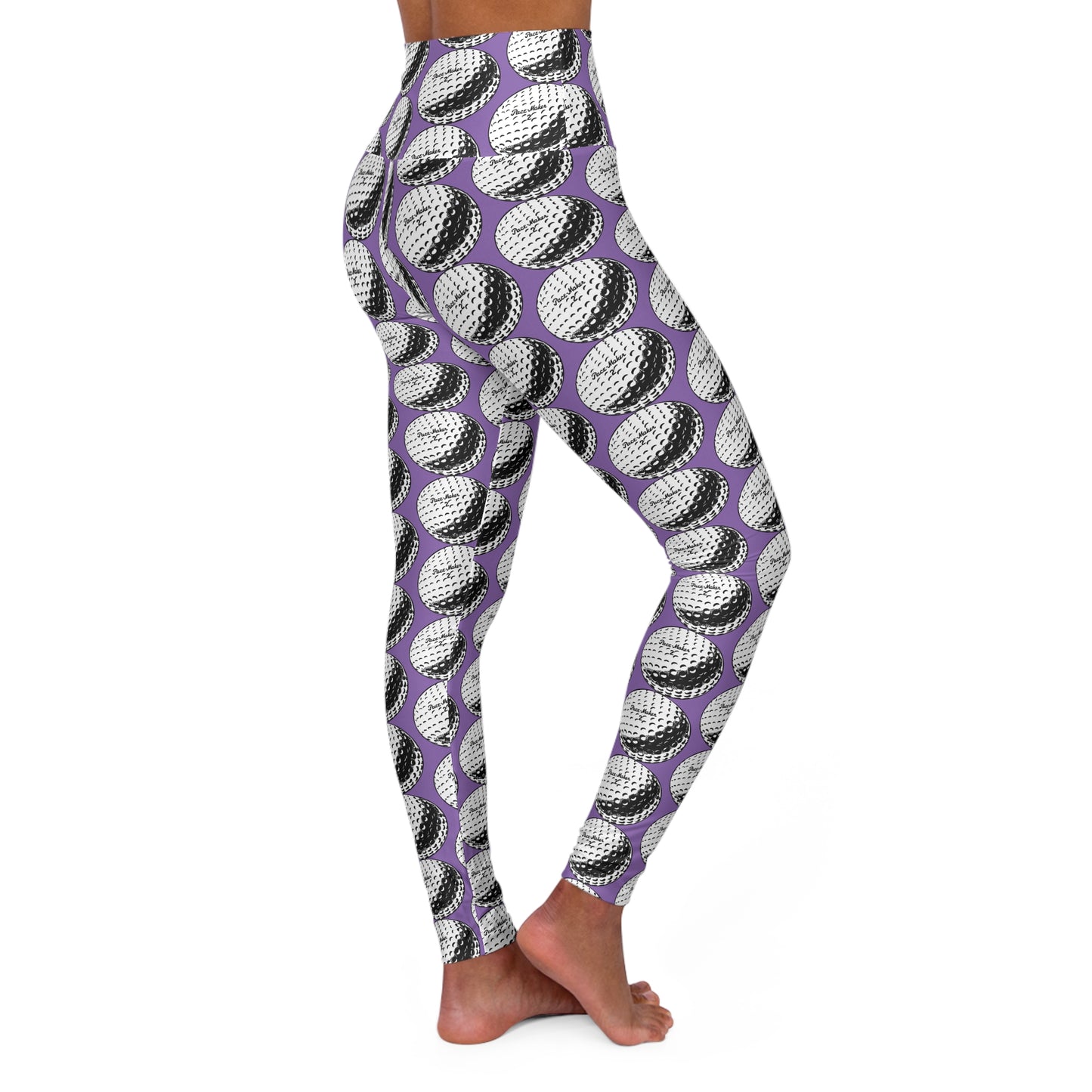 High Waisted Yoga Leggings - Golf Balls