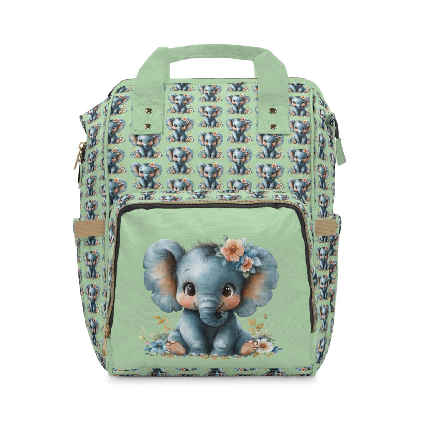 Adorable Elephant Print Diaper Backpack - Stylish Baby Bag for Parents, Perfect for Baby Showers, Day Trips, and Everyday Use