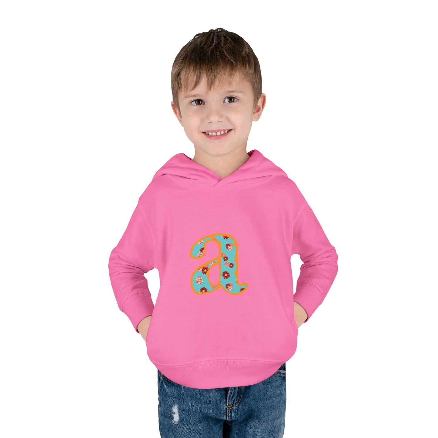 Personalized Toddler Fleece Hoodie, Cozy Kids Sweatshirt, Customizable Letter Hoodie, Fun Pullover for Toddlerwear, Perfect Gift for Kids