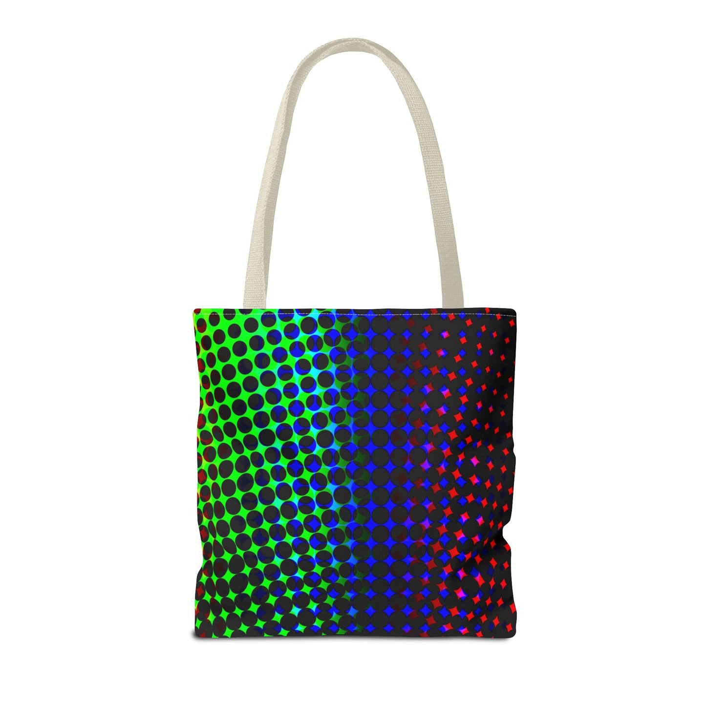 Vibrant Dot Print Tote Bag - Colorful Reusable Shopping Bag, Beach Tote