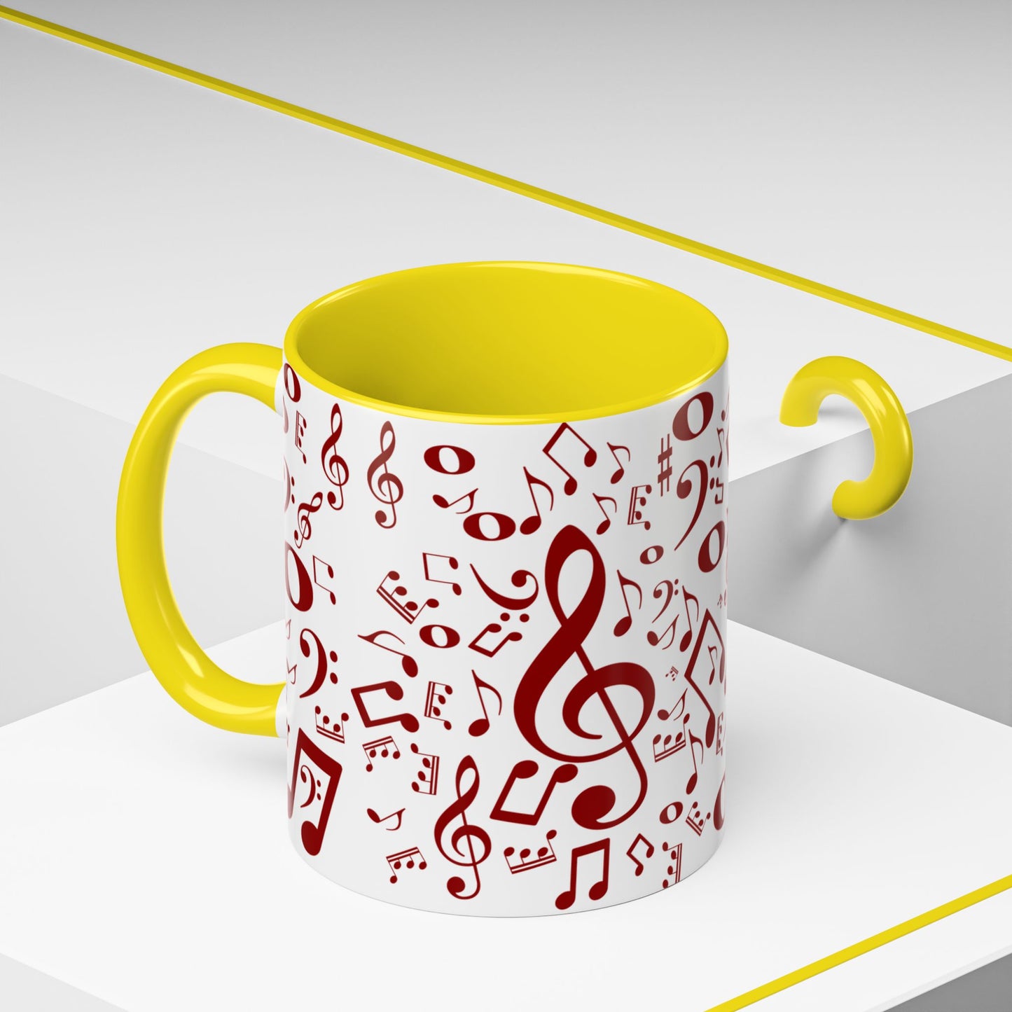 Accent Coffee Mug (11, 15oz) - Musical Notes